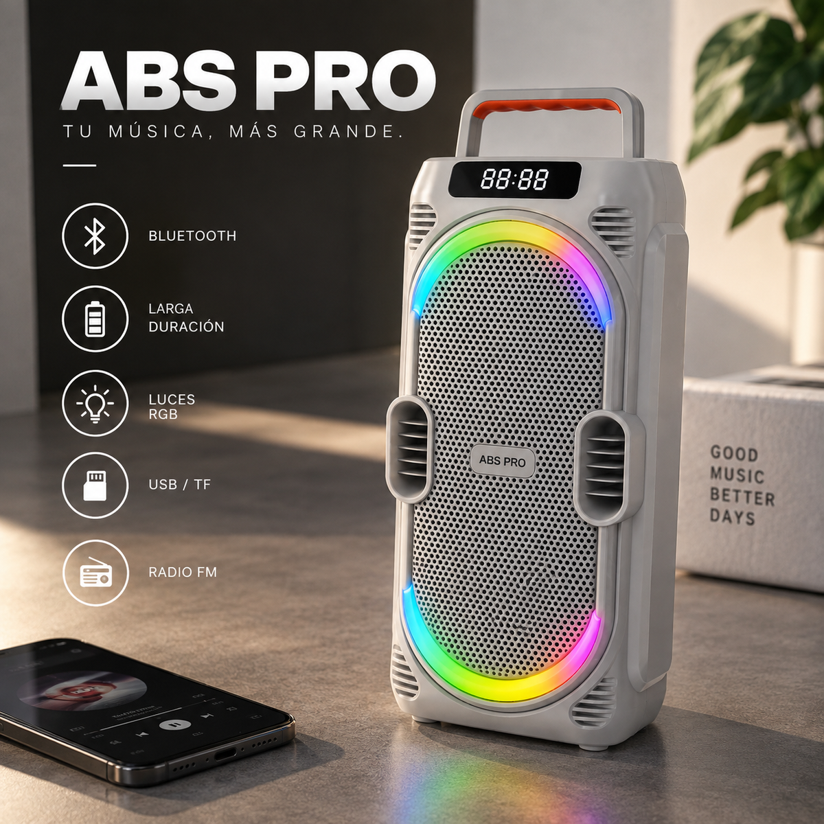 Parlante ABS Pro | LLEVA TU MÚSICA A TODAS PARTES